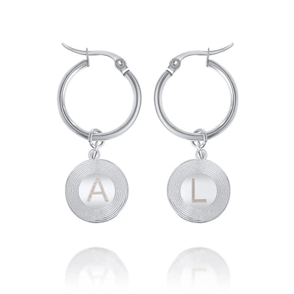 Boucles d'Oreilles Sunburst Initiales Personnalisées