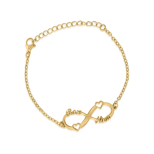Bracelet Infini Double Coeur