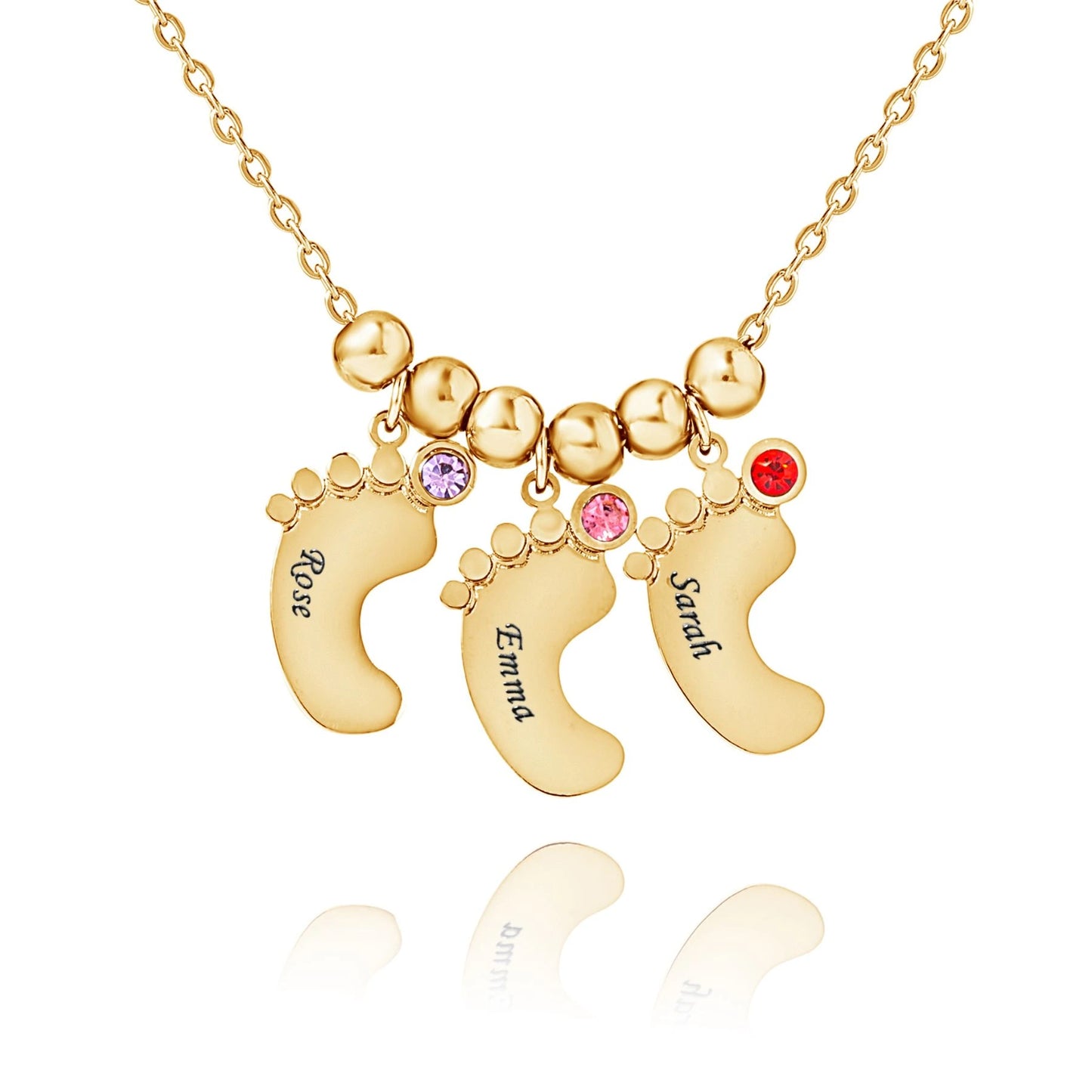 Collier Pendentif Pieds de bébé Personnalisables