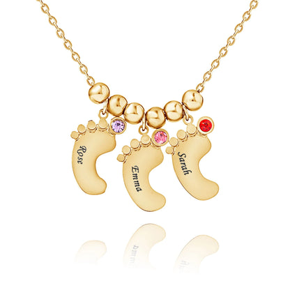 Collier Pendentif Pieds de bébé Personnalisables