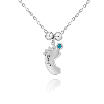 Collier Pendentif Pieds de bébé Personnalisables