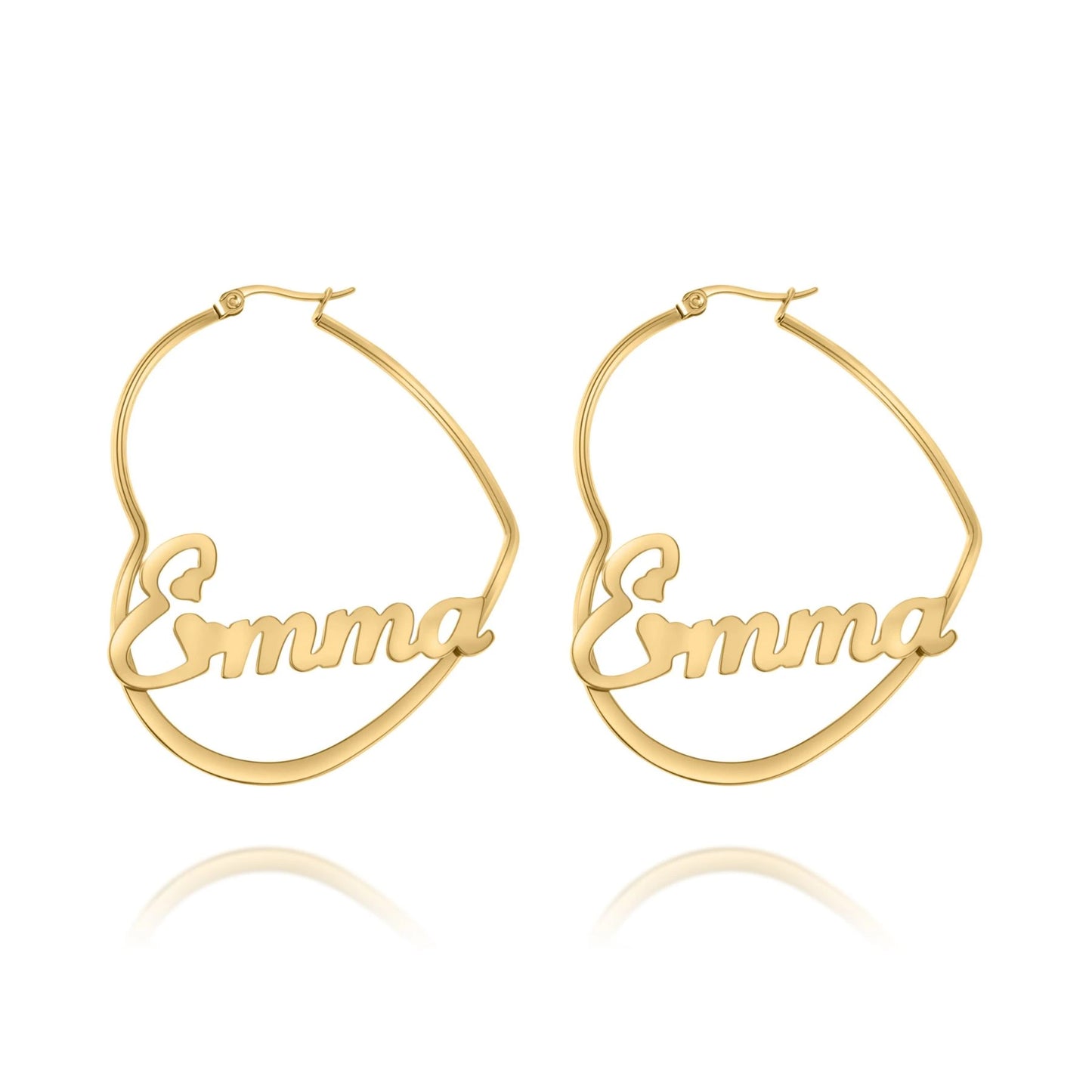 Boucles d'oreilles Créoles Coeurs Personnalisés