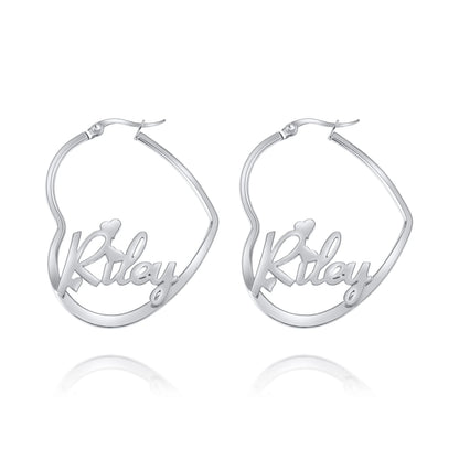 Boucles d'oreilles Créoles Coeurs Personnalisés