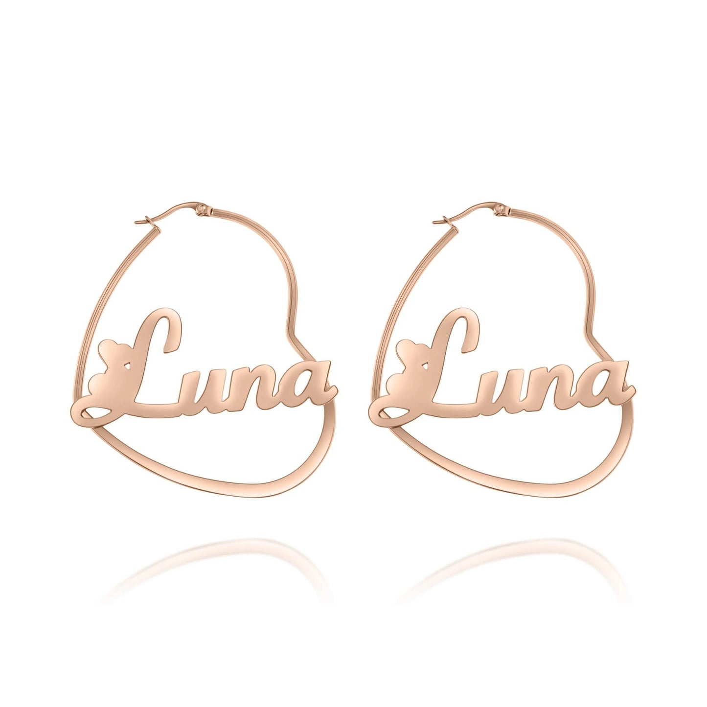 Boucles d'oreilles Créoles Coeurs Personnalisés