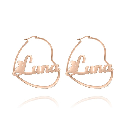 Boucles d'oreilles Créoles Coeurs Personnalisés