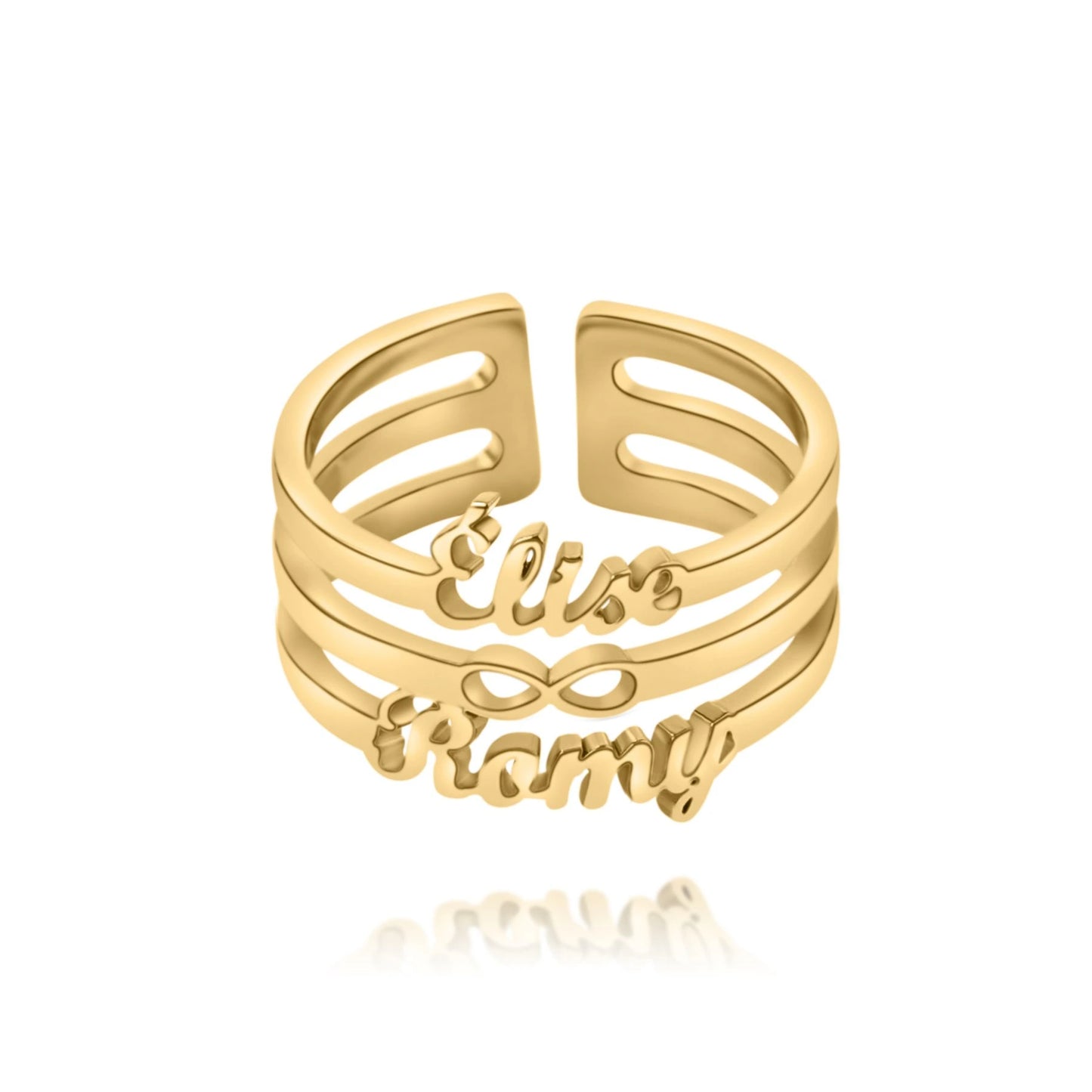 Bague Infini Deux Prénoms Personnalisée