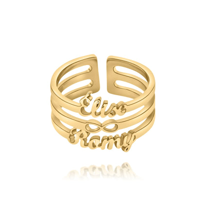Bague Infini Deux Prénoms Personnalisée