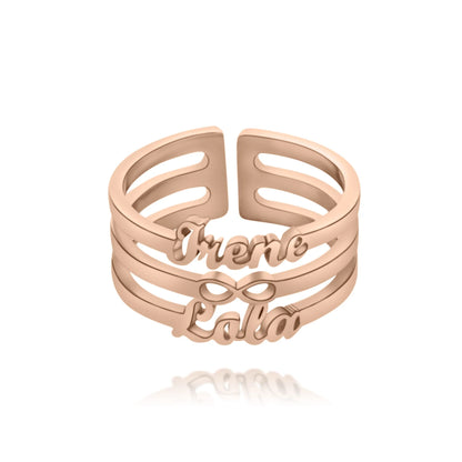 Bague Infini Deux Prénoms Personnalisée