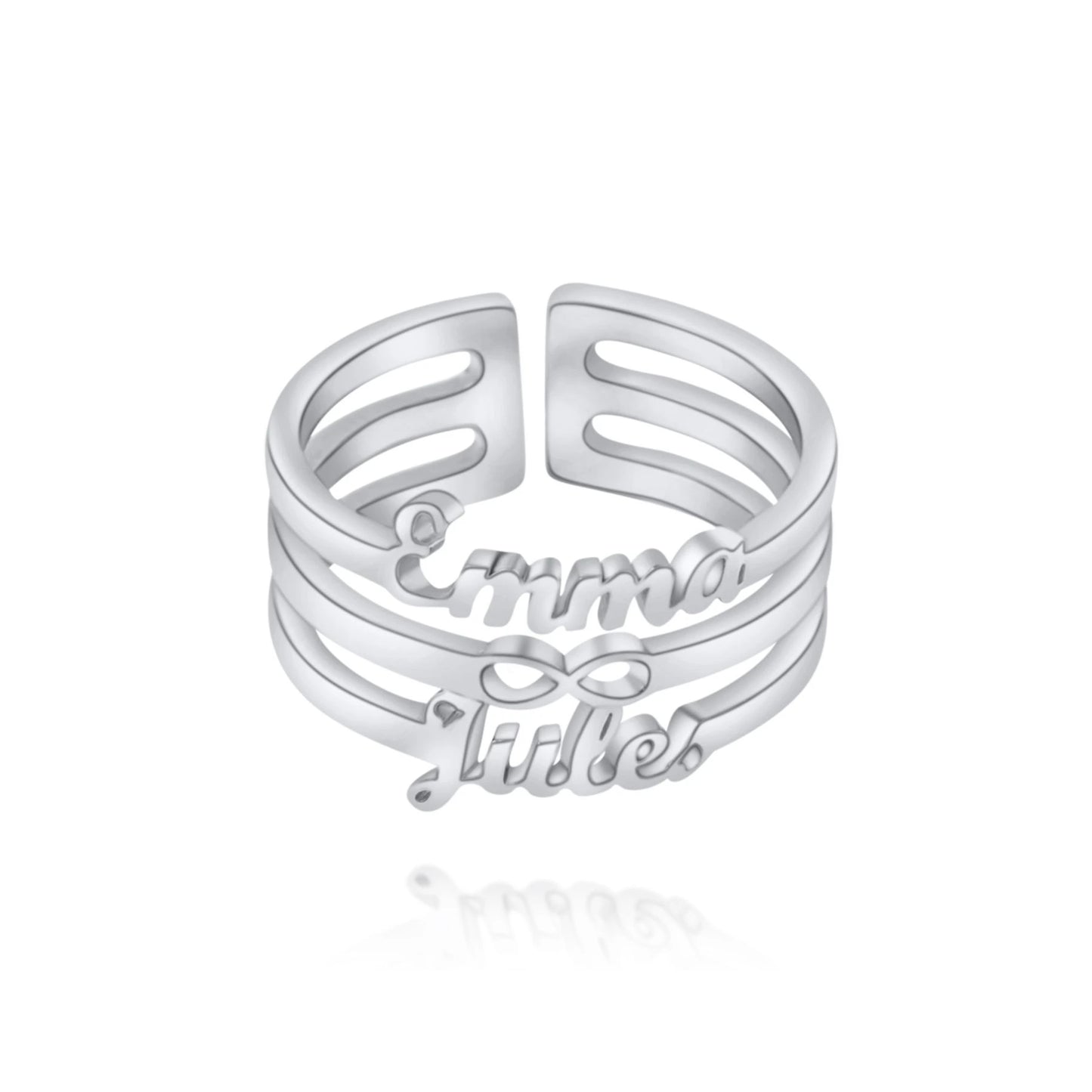 Bague Infini Deux Prénoms Personnalisée