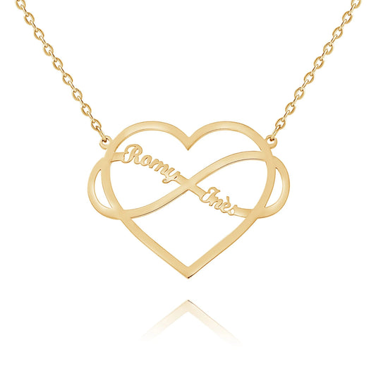Collar Infinito y Corazón Personalizado