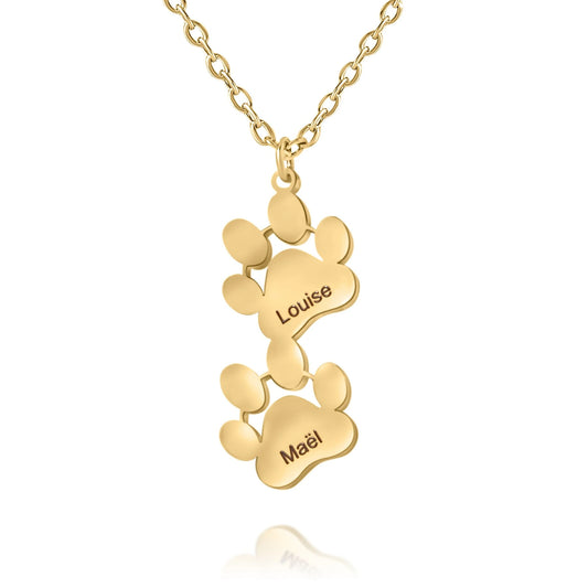Collar con Huellas de Perro y Gato