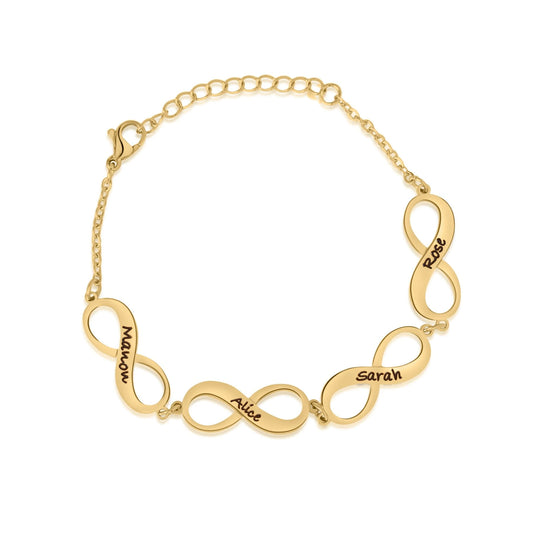 Pulsera con Dijes de Infinito Personalizada