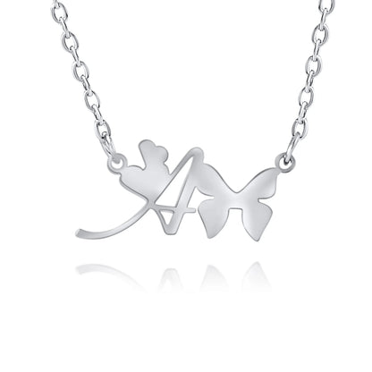 Collier Initiale Personnalisé Papillon et Coeur
