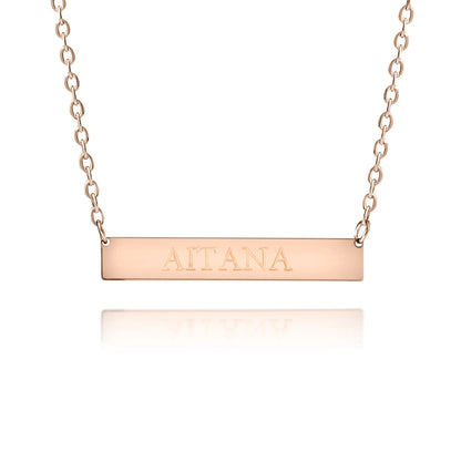 Collier Prénom Personnalisé Gravé Sur Plaque