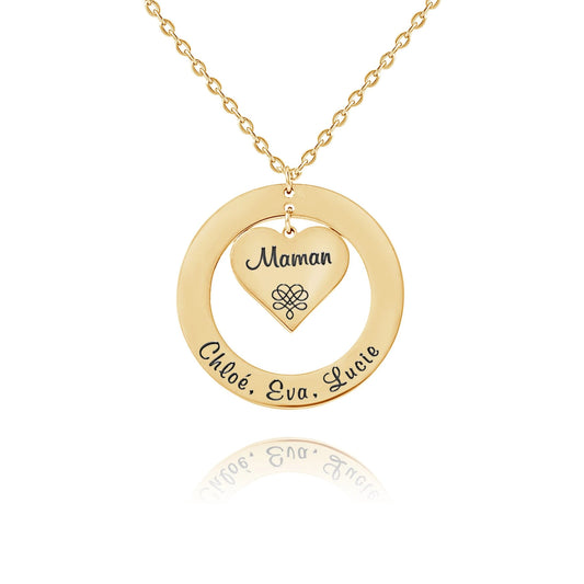 Colgante Corazón en Círculo Personalizado