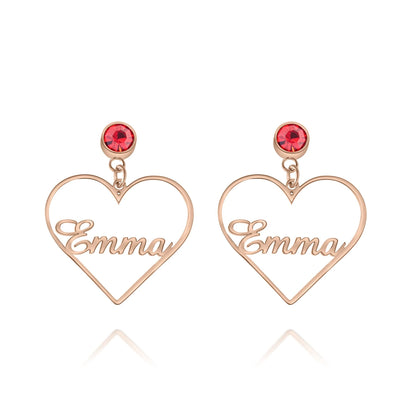 Boucles d'oreilles Pendantes Coeur Personnalisées