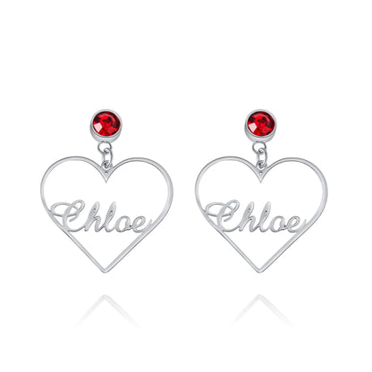 Boucles d'oreilles Pendantes Coeur Personnalisées