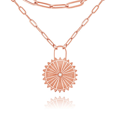 Collier Cadenas Soleil Personnalisé avec Initiales & Pierre