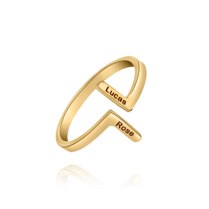 Bague Simple Verticale Deux Prénoms