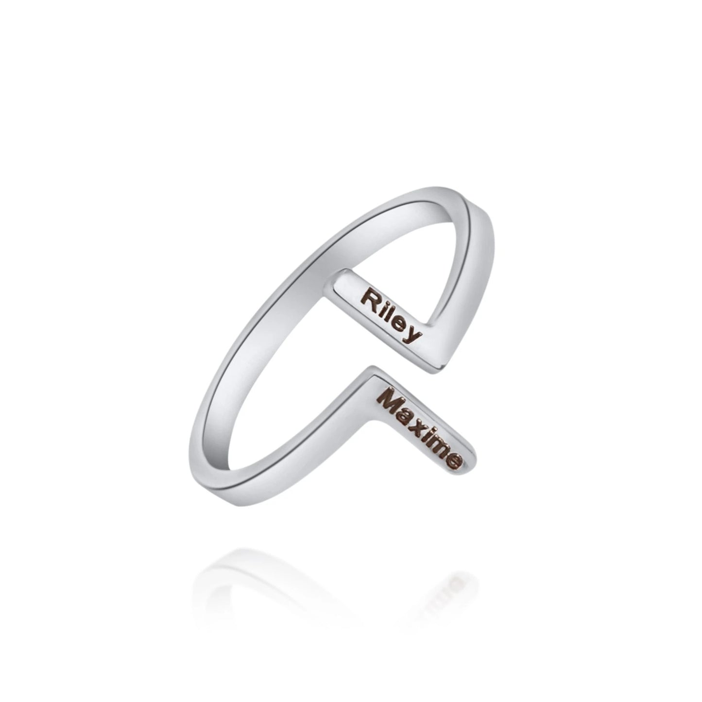 Bague Simple Verticale Deux Prénoms