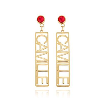 Boucles d'oreilles Pendantes Texte Personnalisé