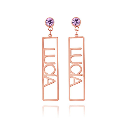 Boucles d'oreilles Pendantes Texte Personnalisé