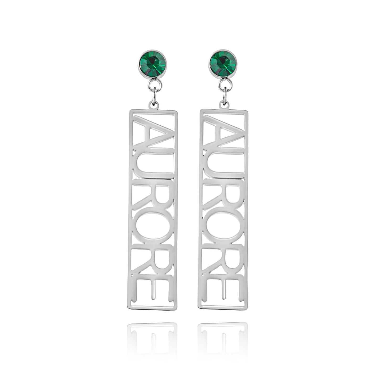 Boucles d'oreilles Pendantes Texte Personnalisé