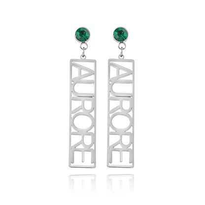 Boucles d'oreilles Pendantes Texte Personnalisé