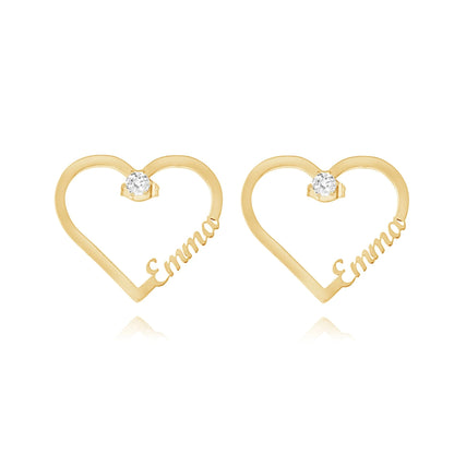 Boucles d'oreilles Coeur et Cristal