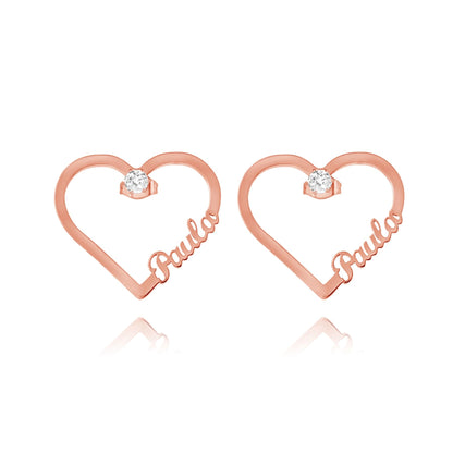 Boucles d'oreilles Coeur et Cristal