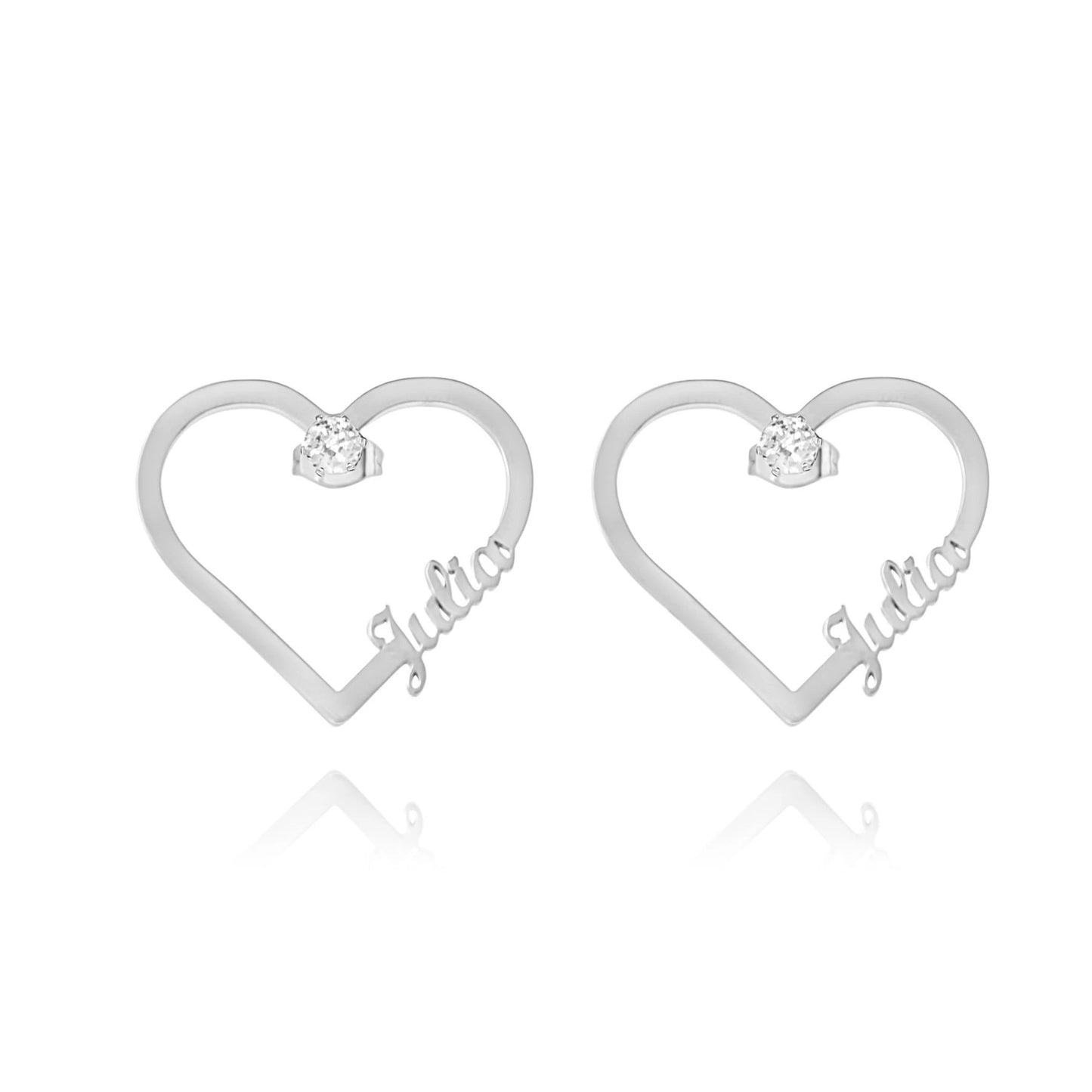 Boucles d'oreilles Coeur et Cristal