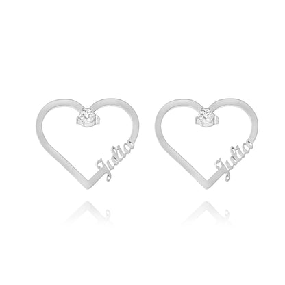 Boucles d'oreilles Coeur et Cristal