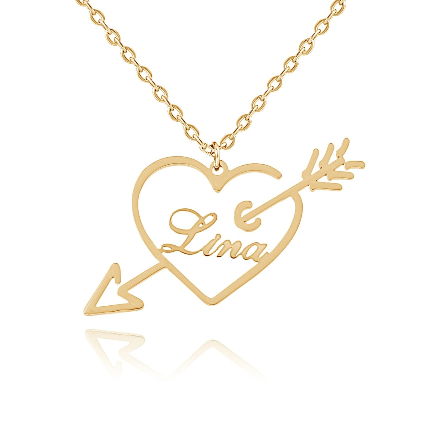 Amor Herz & Pfeil Namenskette Personalisiert