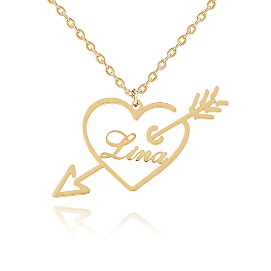 Amor Herz & Pfeil Namenskette Personalisiert