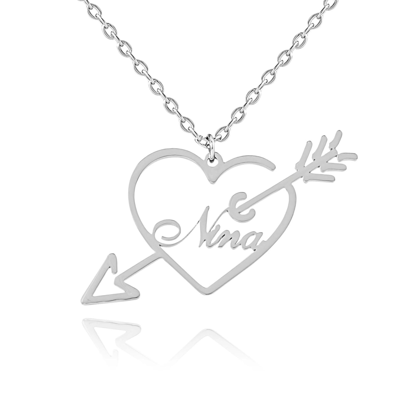 Amor Herz & Pfeil Namenskette Personalisiert