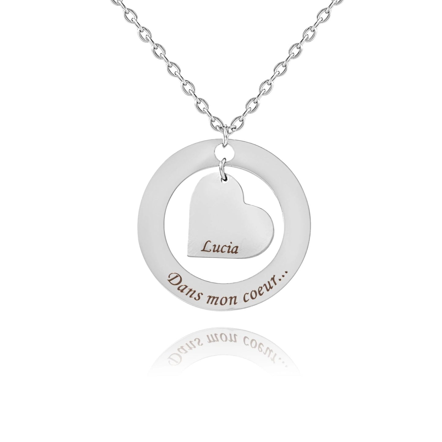 Pendentif Coeur Cerclé Personnalisé