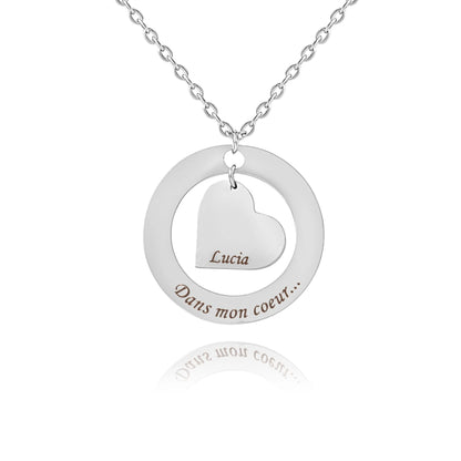 Pendentif Coeur Cerclé Personnalisé