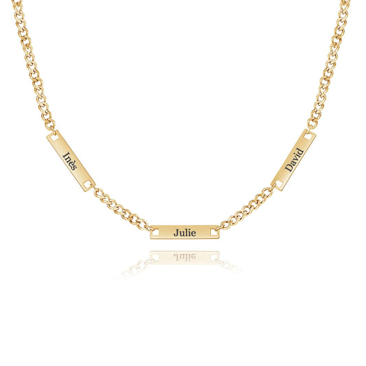 Collar con Varias Placas de Nombre Personalizadas