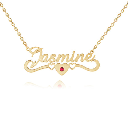 Collier Prénom et Couronne de coeurs