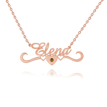 Collier Prénom et Couronne de coeurs