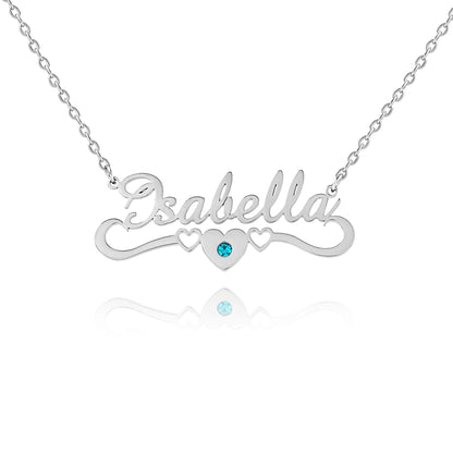 Collier Prénom et Couronne de coeurs