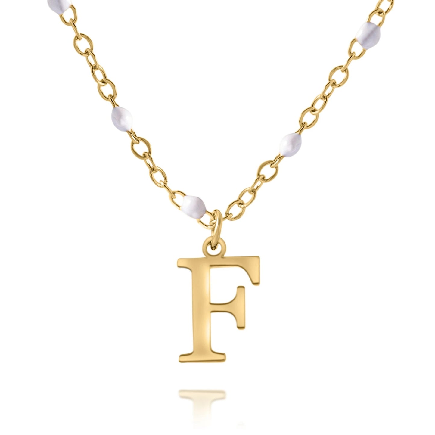 Naamketting met Initiaal & Kralenketting Gepersonaliseerd