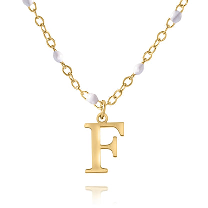 Naamketting met Initiaal & Kralenketting Gepersonaliseerd