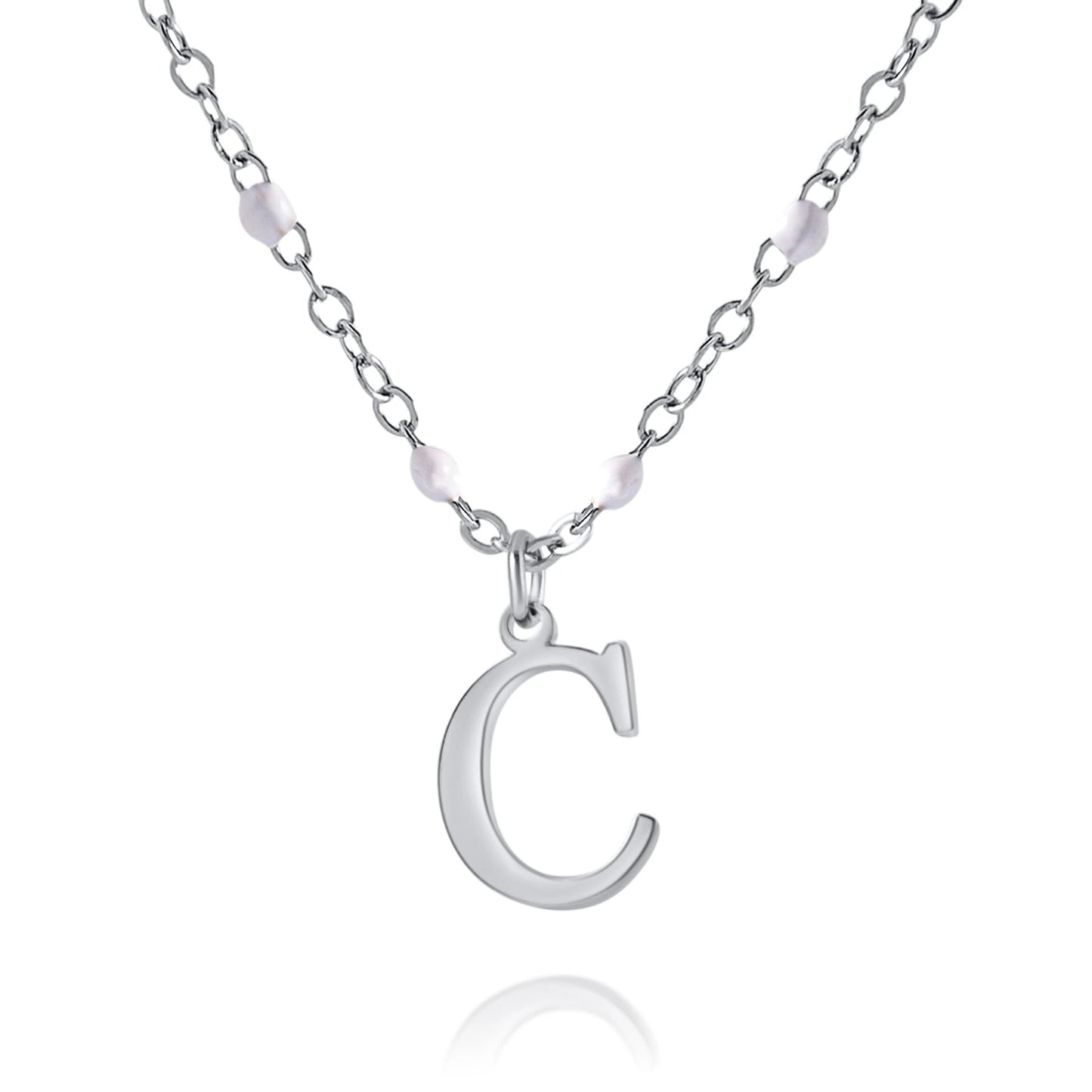 Naamketting met Initiaal & Kralenketting Gepersonaliseerd