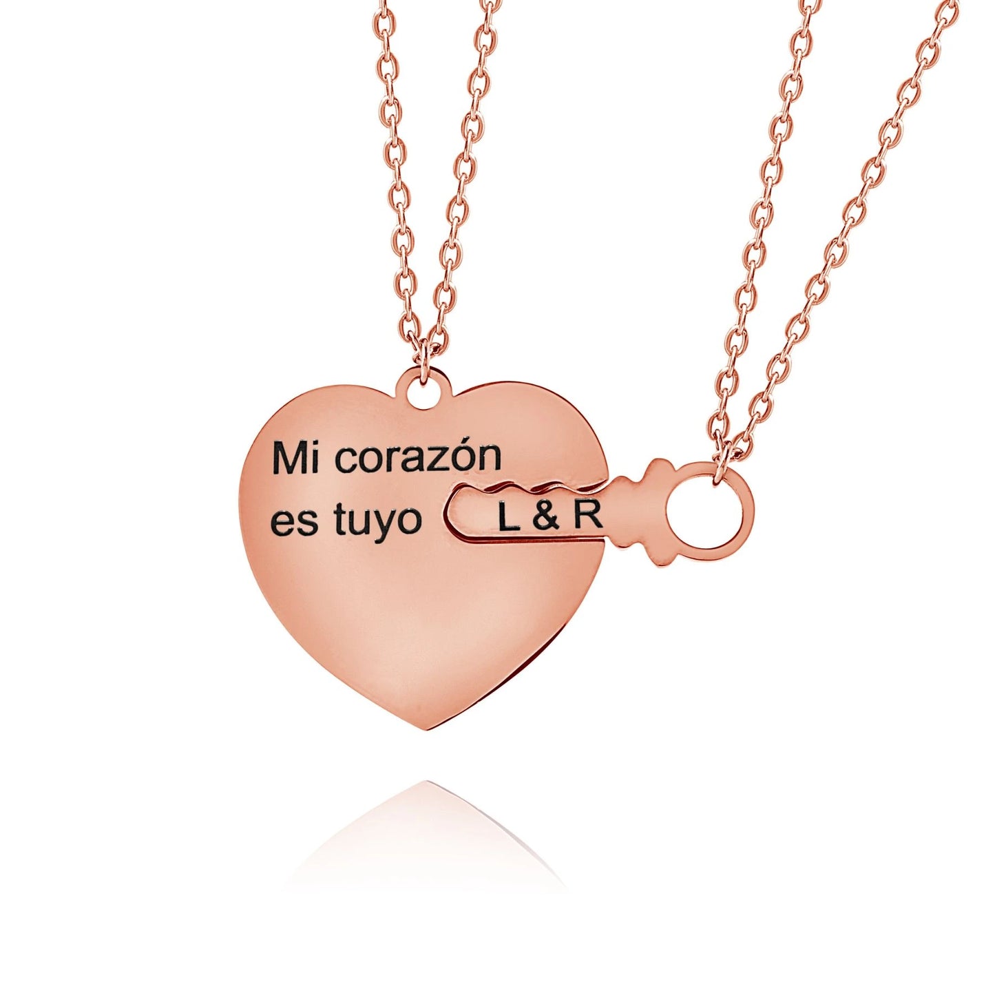 Pendentif Coeur et Clé Personnalisés