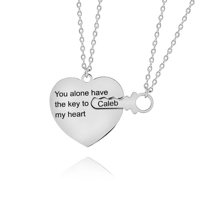 Pendentif Coeur et Clé Personnalisés