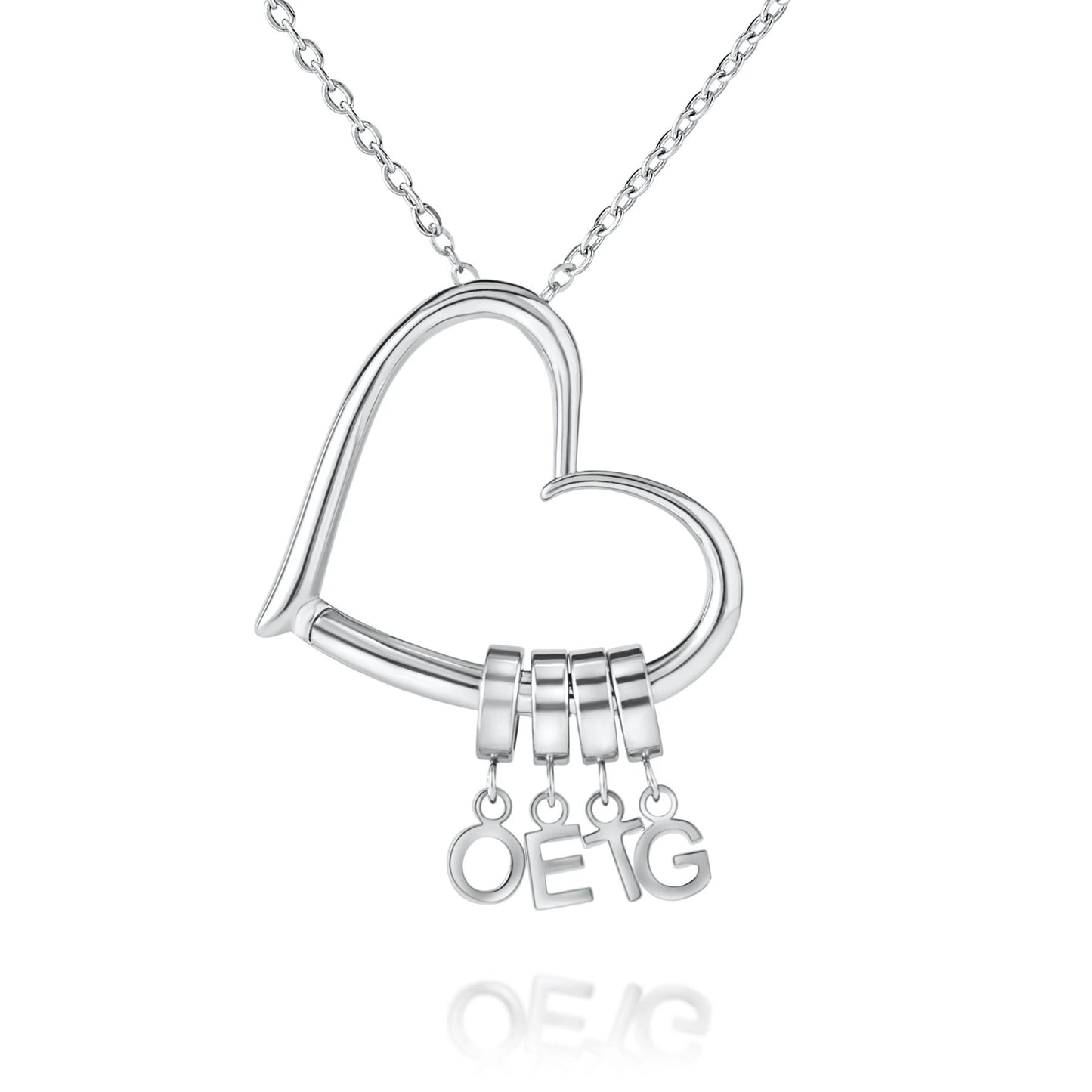 Collier Cœur Ouvert Personnalisé avec 1 à 4 Initiales