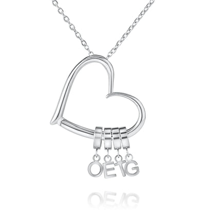 Collier Cœur Ouvert Personnalisé avec 1 à 4 Initiales