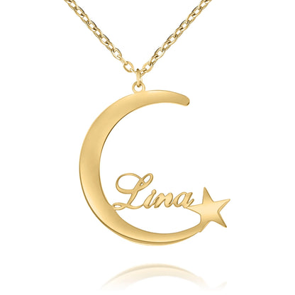 Collier Lune et Étoile Personnalisé