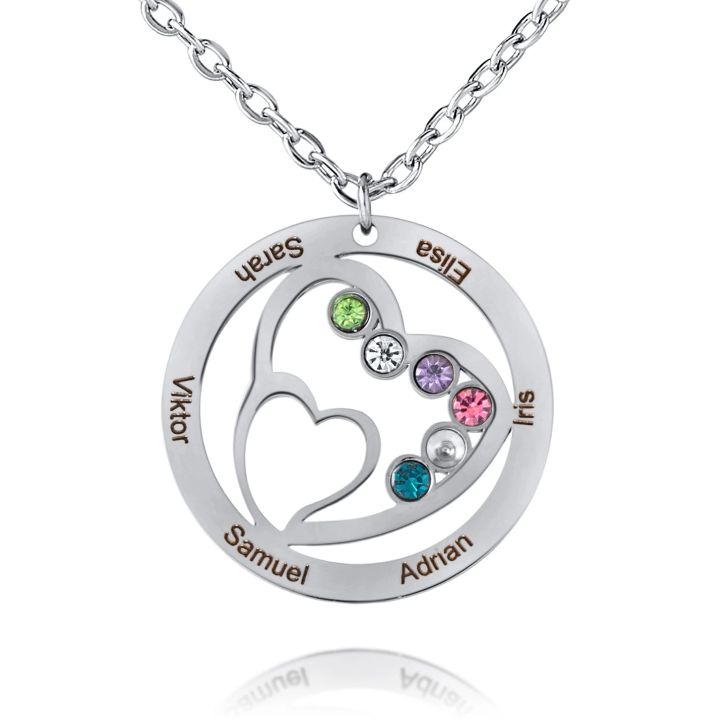 Collier Arbre de Vie Personnalisé avec Pierres de Naissance